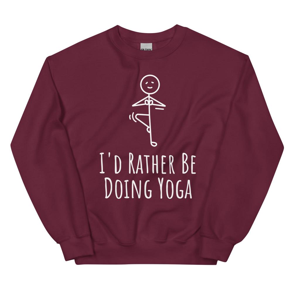 I'd Rather Be Doing Yoga Sweatshirt - Maroon Color - https://ascensionemporium.net