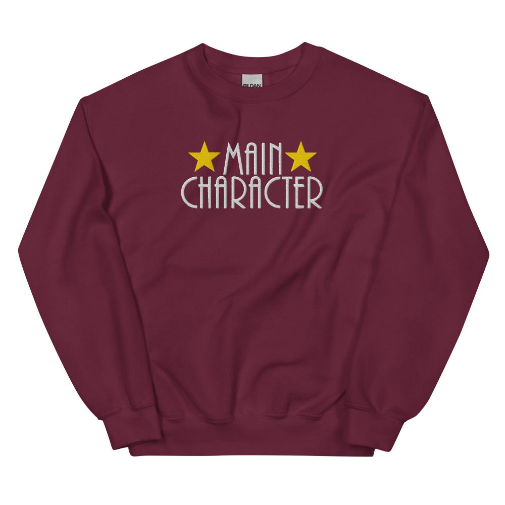 Main Character Embroidered Sweatshirt - Maroon Color - https://ascensionemporium.net