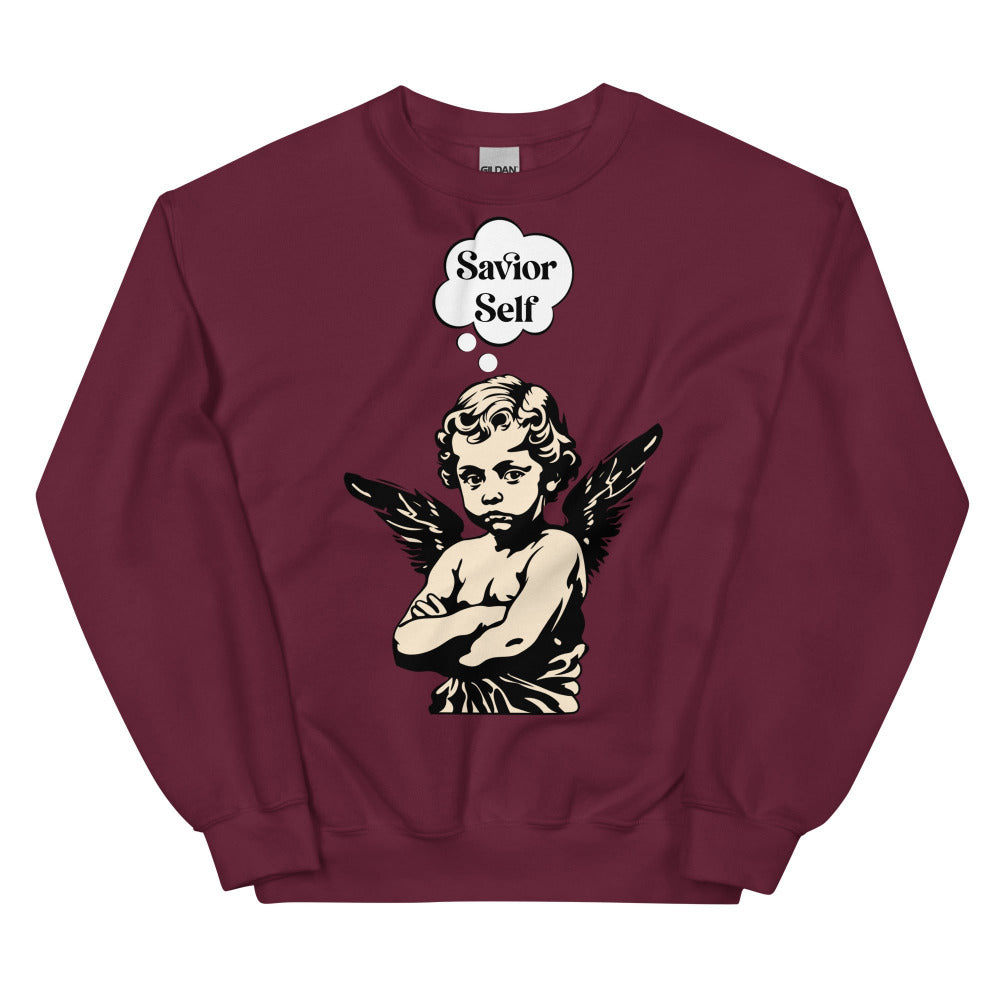 Savior Self Boy Angel Sweatshirt - Maroon Color - https://ascensionemporium.net