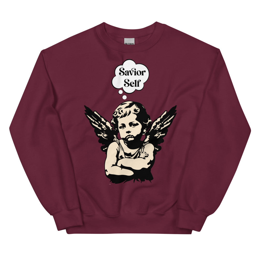 Savior Self Girl Angel Sweatshirt - Maroon Color - https://ascensionemporium.net