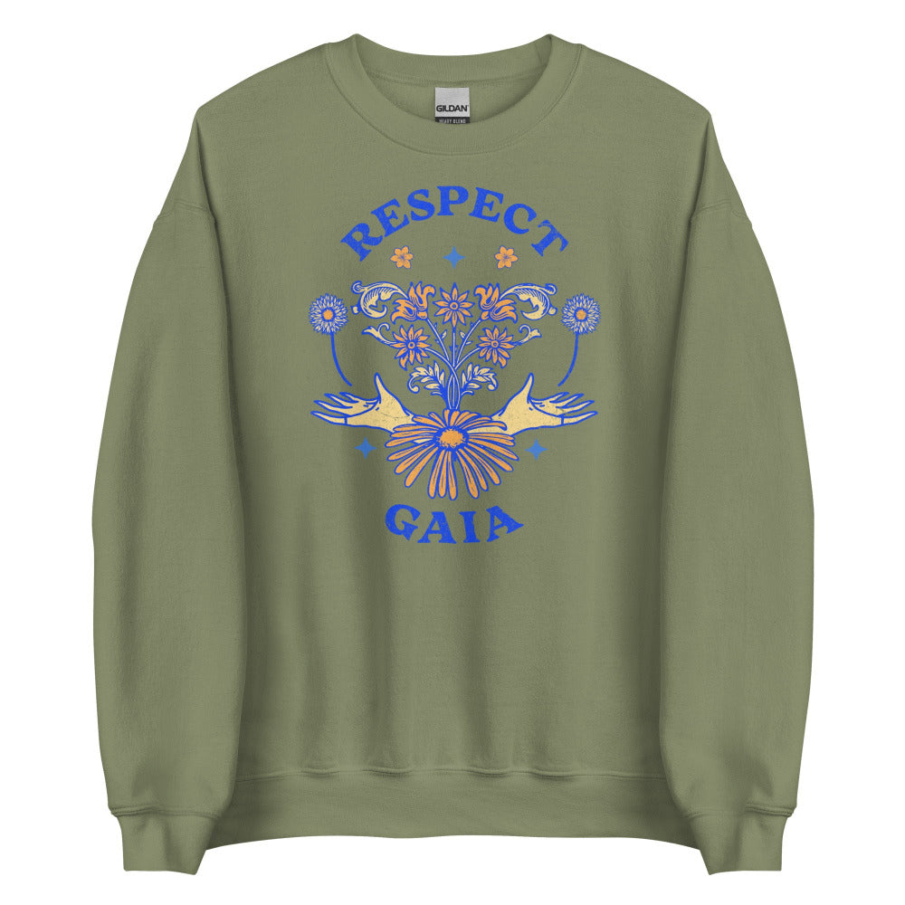 Respect Gaia Sweatshirt - Military Green Color