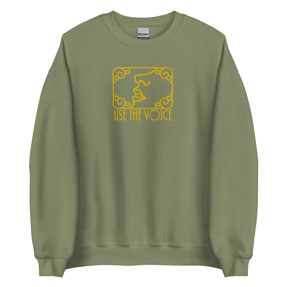 Use The Voice Embroidered Sweatshirt - Military Green Color