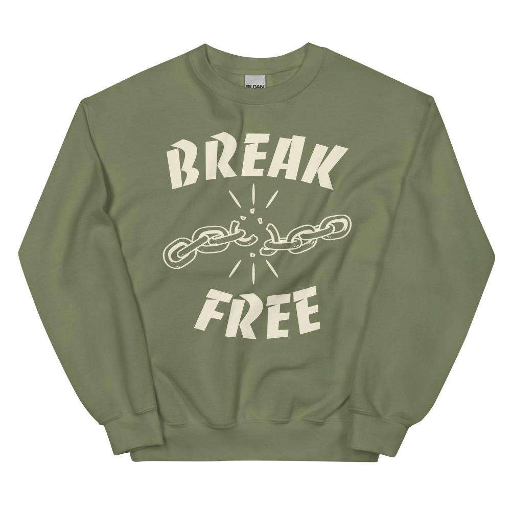 Break Free Sweatshirt - Military Green Color - https://ascensionemporium.net