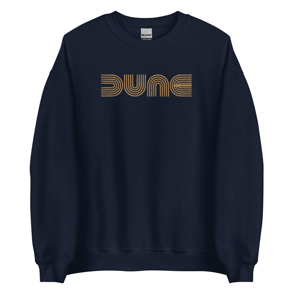 Dune Embroidered Sweatshirt - Navy Color - Gold Embroidery