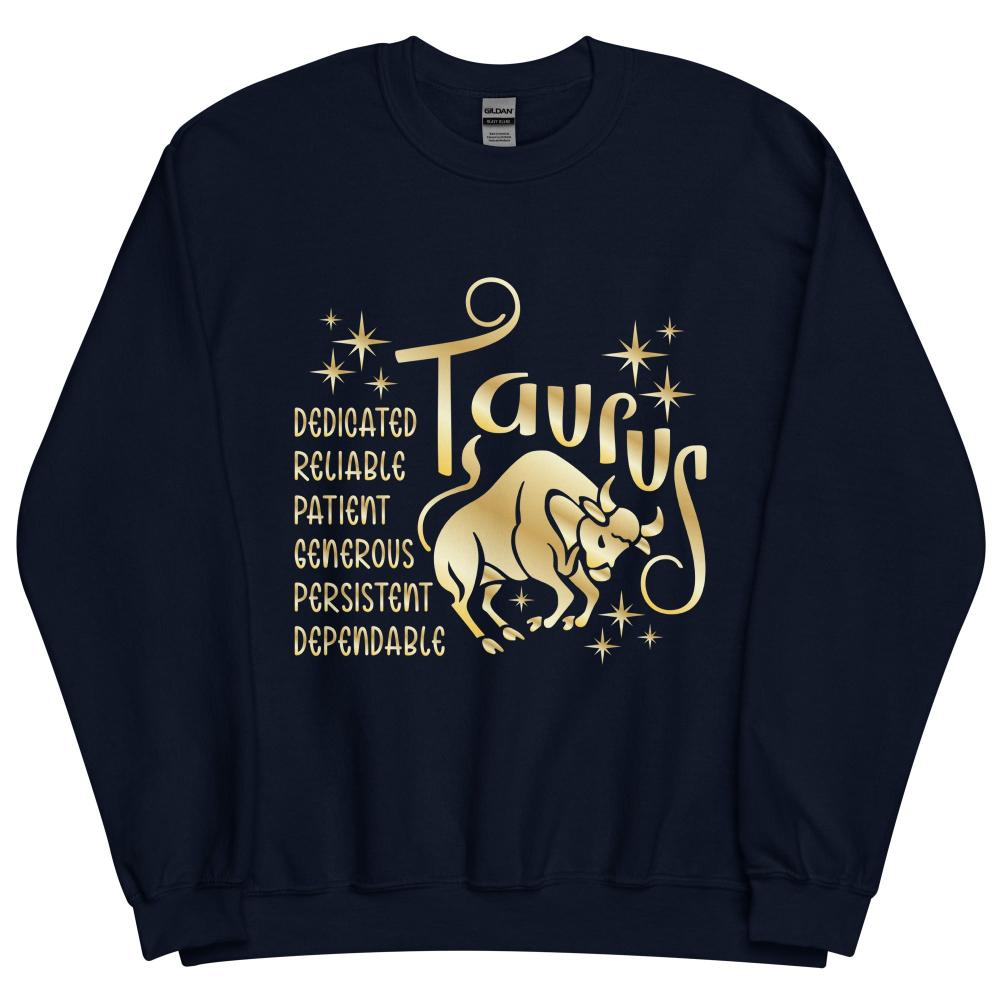 Taurus Zodiac Positive Traits Sweatshirt - Navy Color - https://ascensionemporium.net