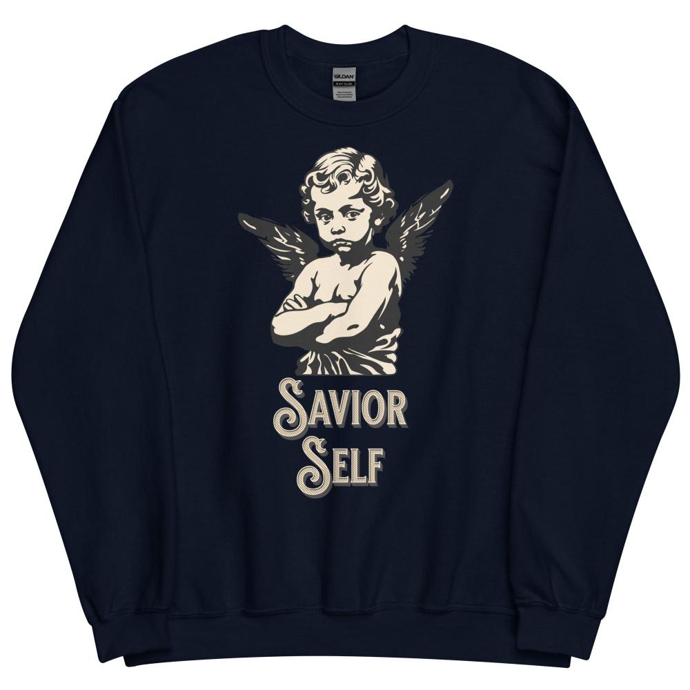 Savior Self Boy Angel Sweatshirt - Navy Color - https://ascensionemporium.net