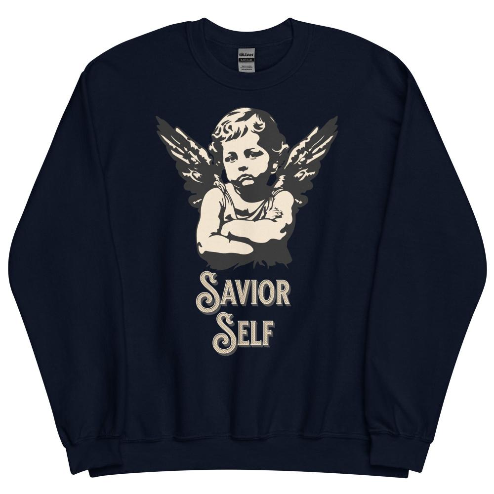 Savior Self Girl Angel Sweatshirt - Navy Color - https://ascensionemporium.net