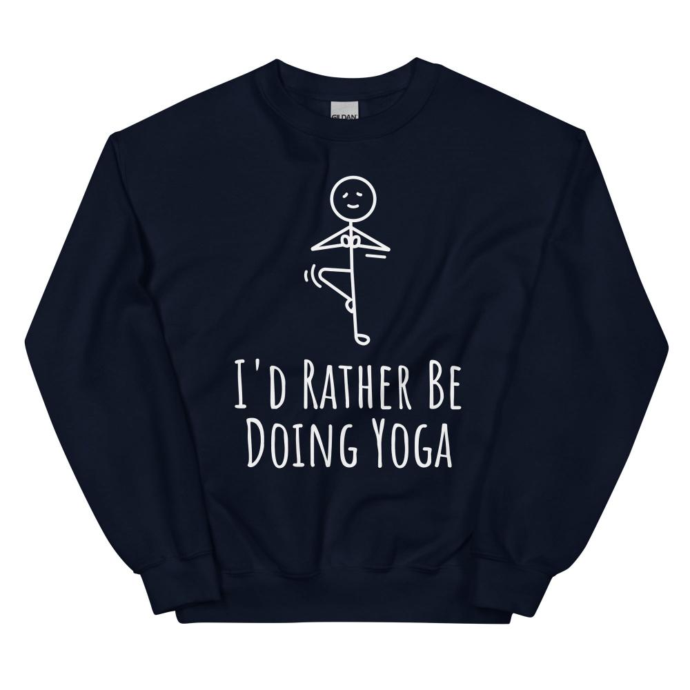 I'd Rather Be Doing Yoga Sweatshirt - Navy Color - https://ascensionemporium.net