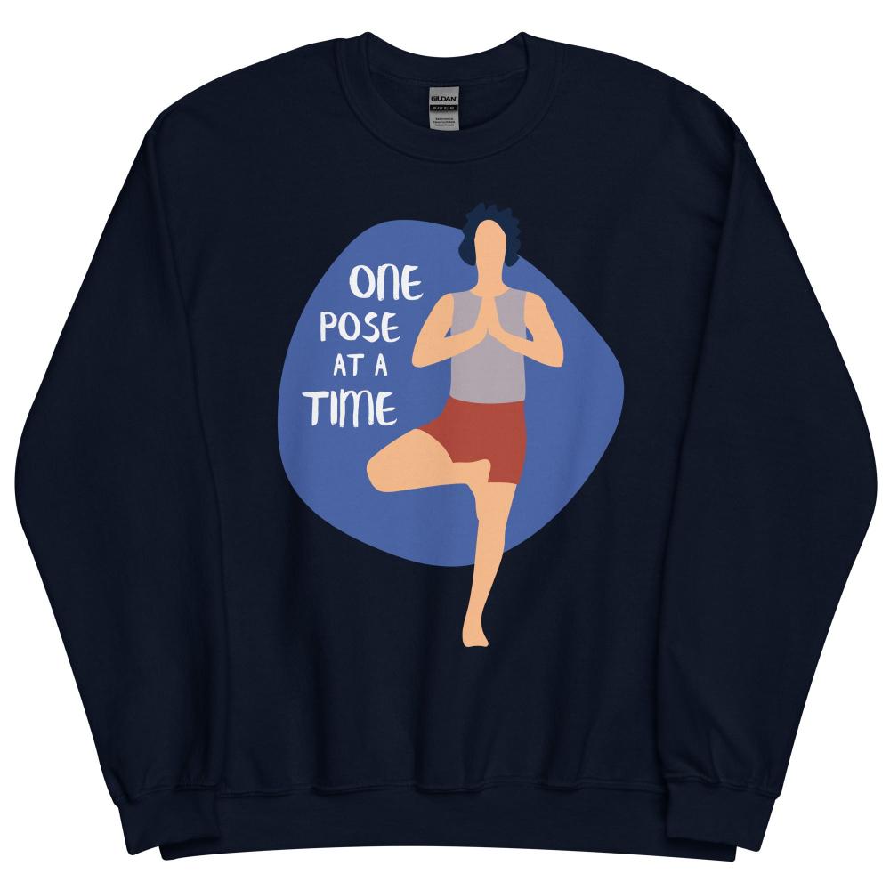 One Pose At A Time Yoga Sweatshirt - Navy Color - https://ascensionemporium.net