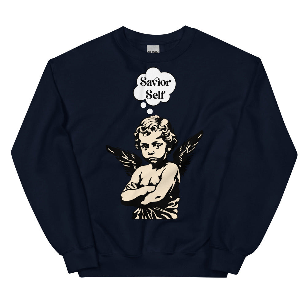 Savior Self Boy Angel Sweatshirt - Navy Color - https://ascensionemporium.net
