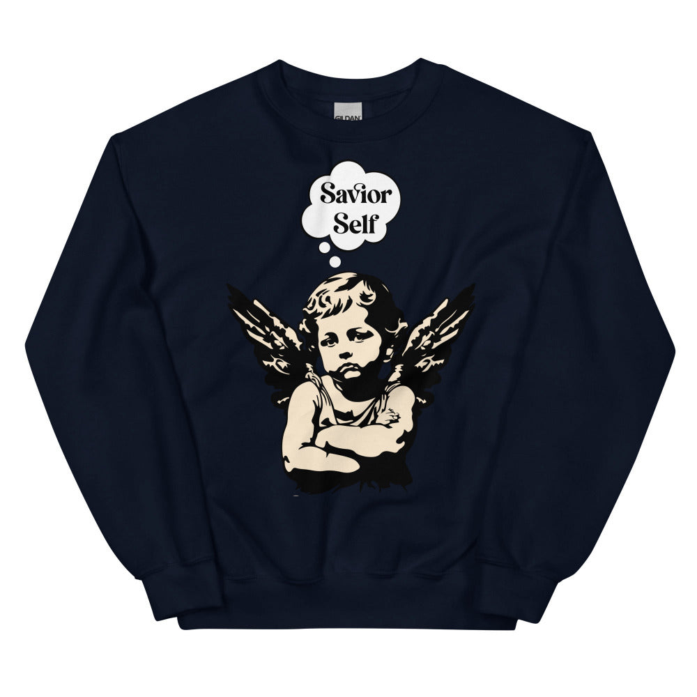 Savior Self Girl Angel Sweatshirt - Navy Color - https://ascensionemporium.net