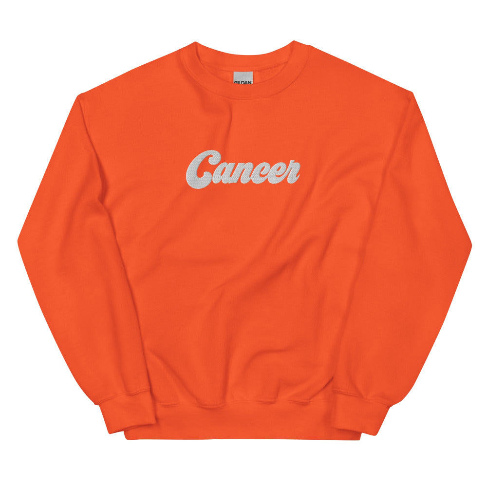Cancer Zodiac Embroidered Sweatshirt - Orange Color - https://ascensionemporium.net
