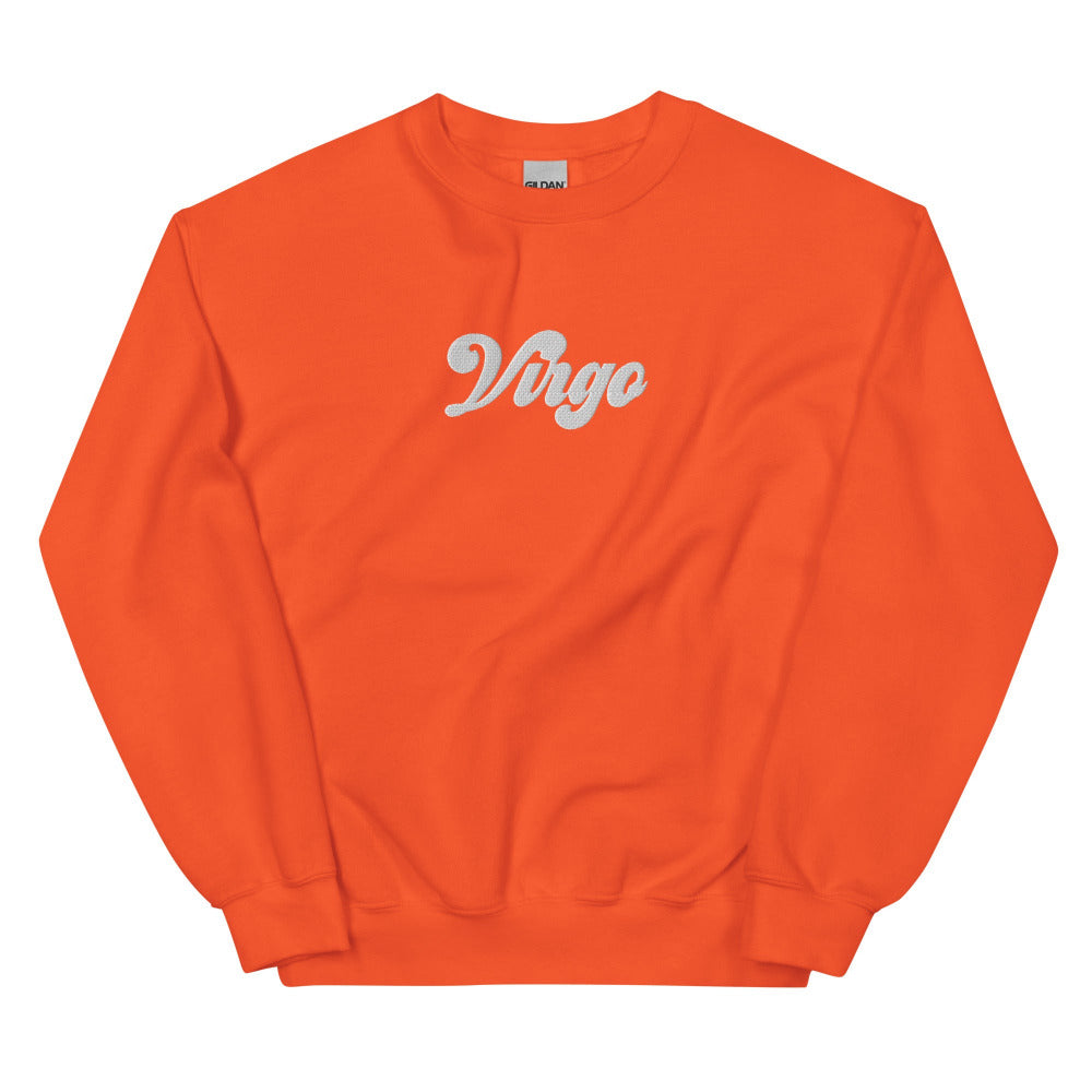 Virgo Zodiac Embroidered Sweatshirt - Orange Color - https://ascensionemporium.net
