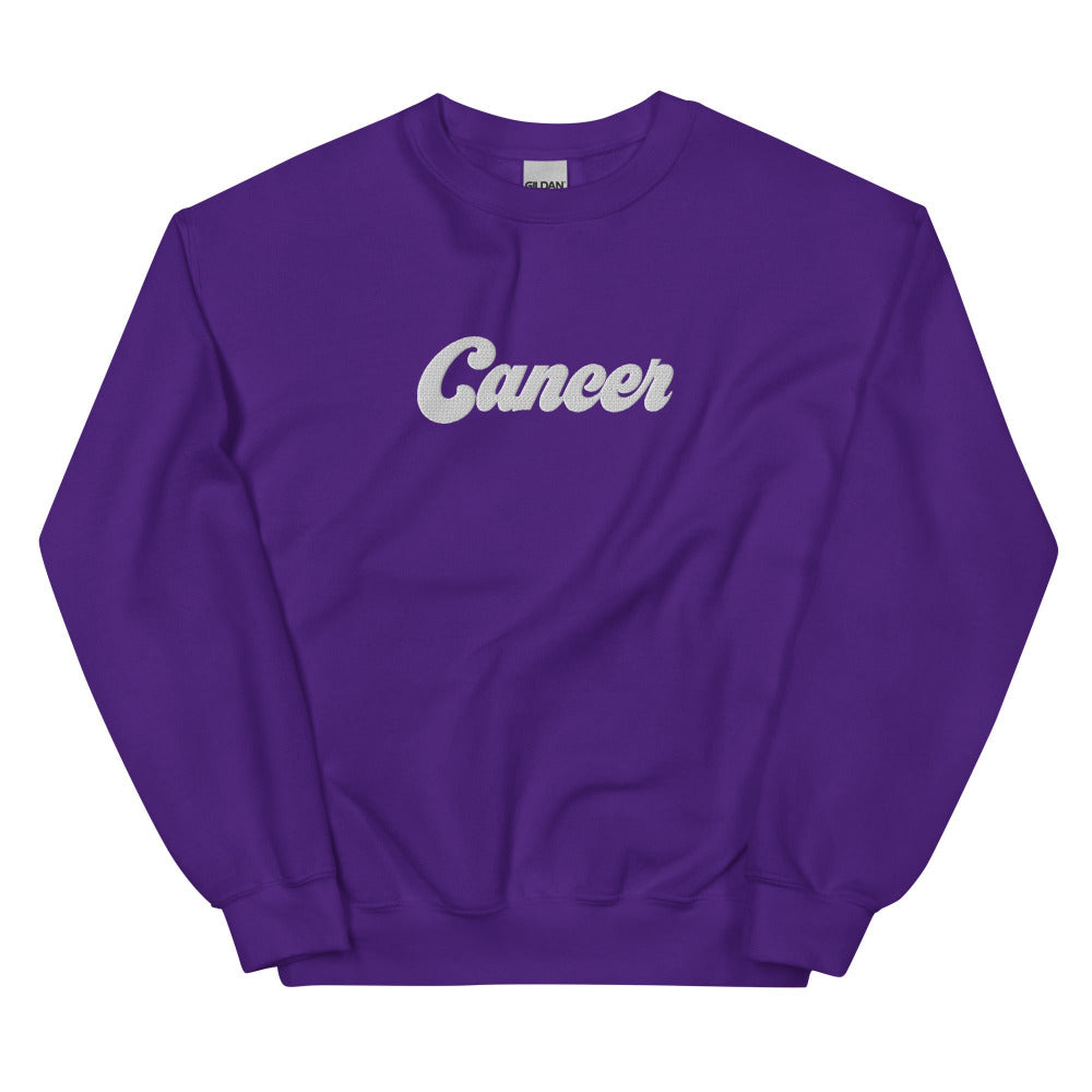 Cancer Zodiac Embroidered Sweatshirt - Purple Color - https://ascensionemporium.net