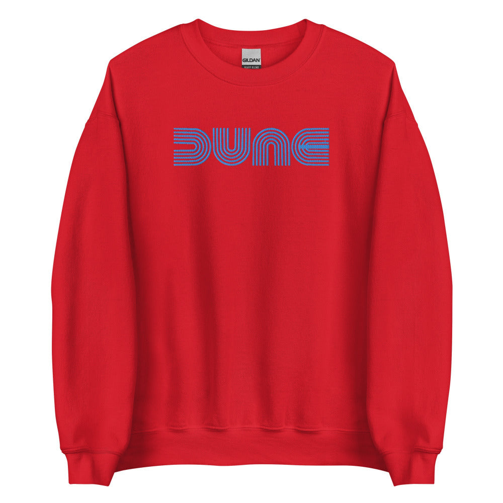Dune Embroidered Sweatshirt - Red Color - Blue Embroidery