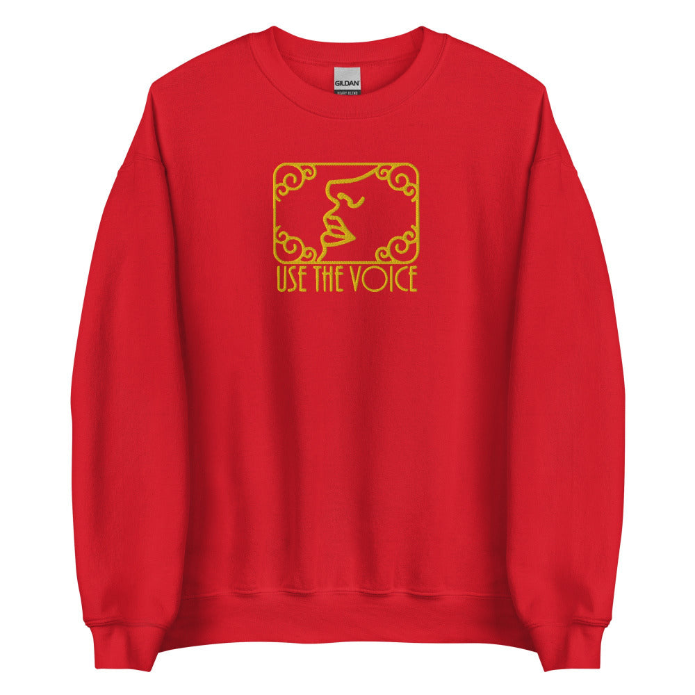 Use The Voice Embroidered Sweatshirt - Red Color