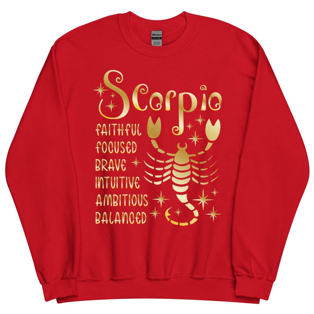 Sagittarius Zodiac Positive Traits Sweatshirt - Red Color - https://ascensionemporium.net