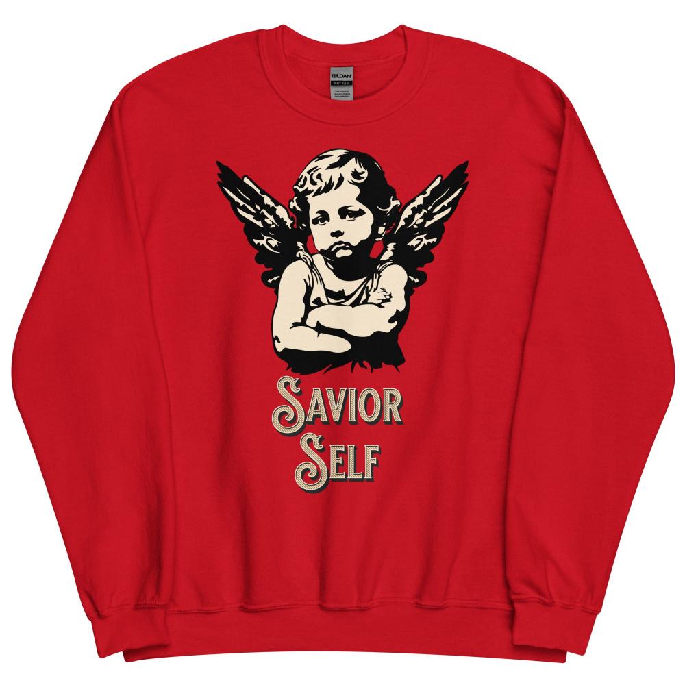 Savior Self Girl Angel Sweatshirt - Red Color - https://ascensionemporium.net