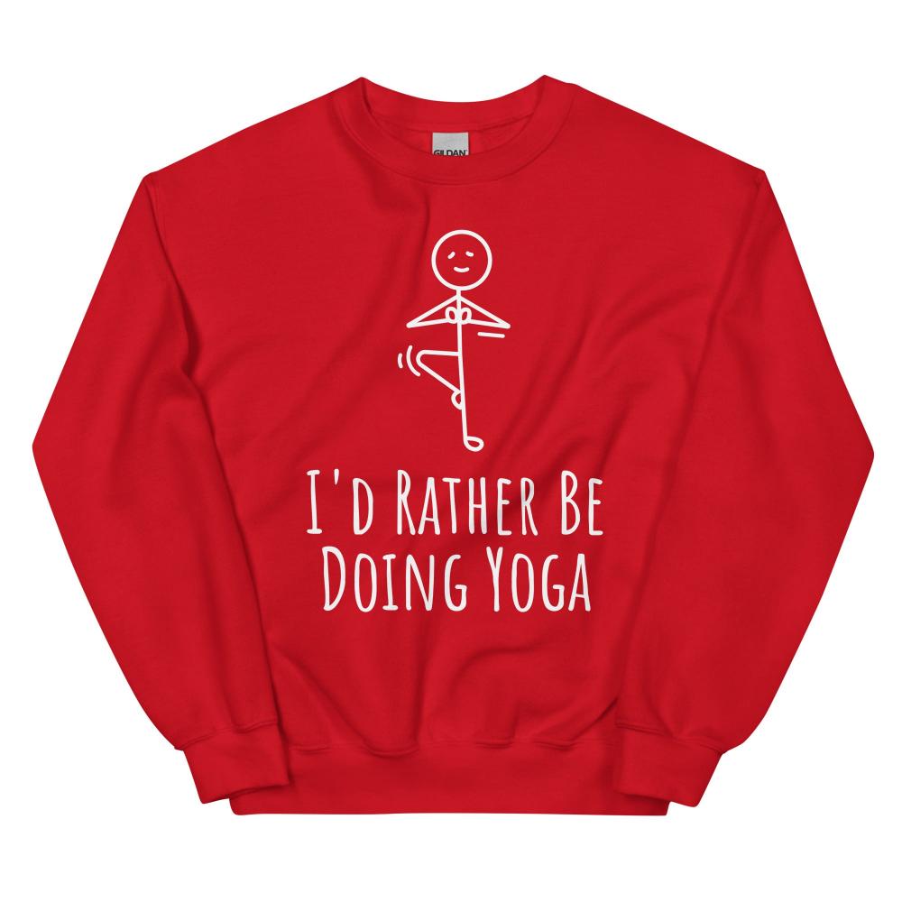 I'd Rather Be Doing Yoga Sweatshirt - Red Color - https://ascensionemporium.net