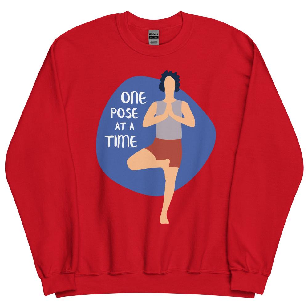 One Pose At A Time Yoga Sweatshirt - Red Color - https://ascensionemporium.net