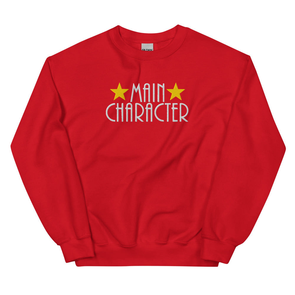 Main Character Embroidered Sweatshirt - Red Color - https://ascensionemporium.net