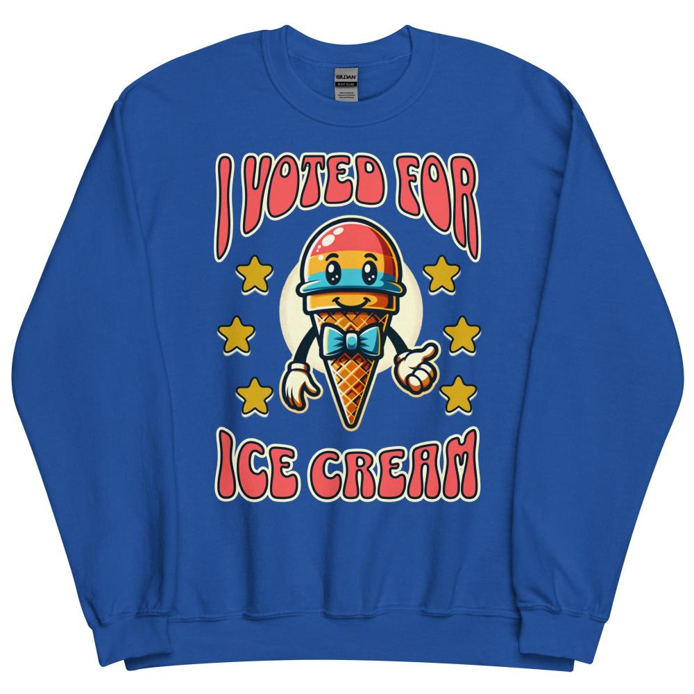 I Voted For Ice Cream Sweatshirt - Royal Color - https://ascensionemporium.net