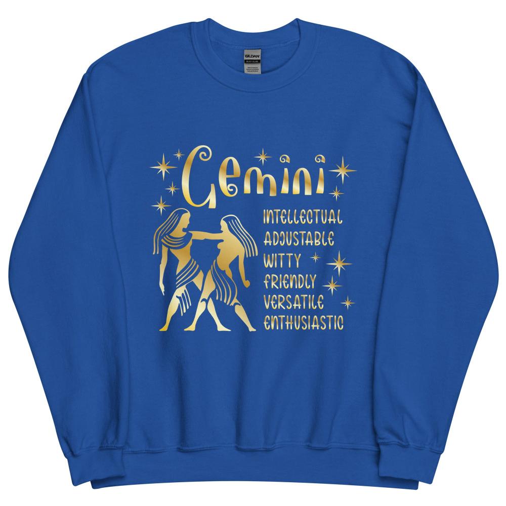 Gemini Zodiac Positive Traits Sweatshirt - Royal Color - https://ascensionemporium.net