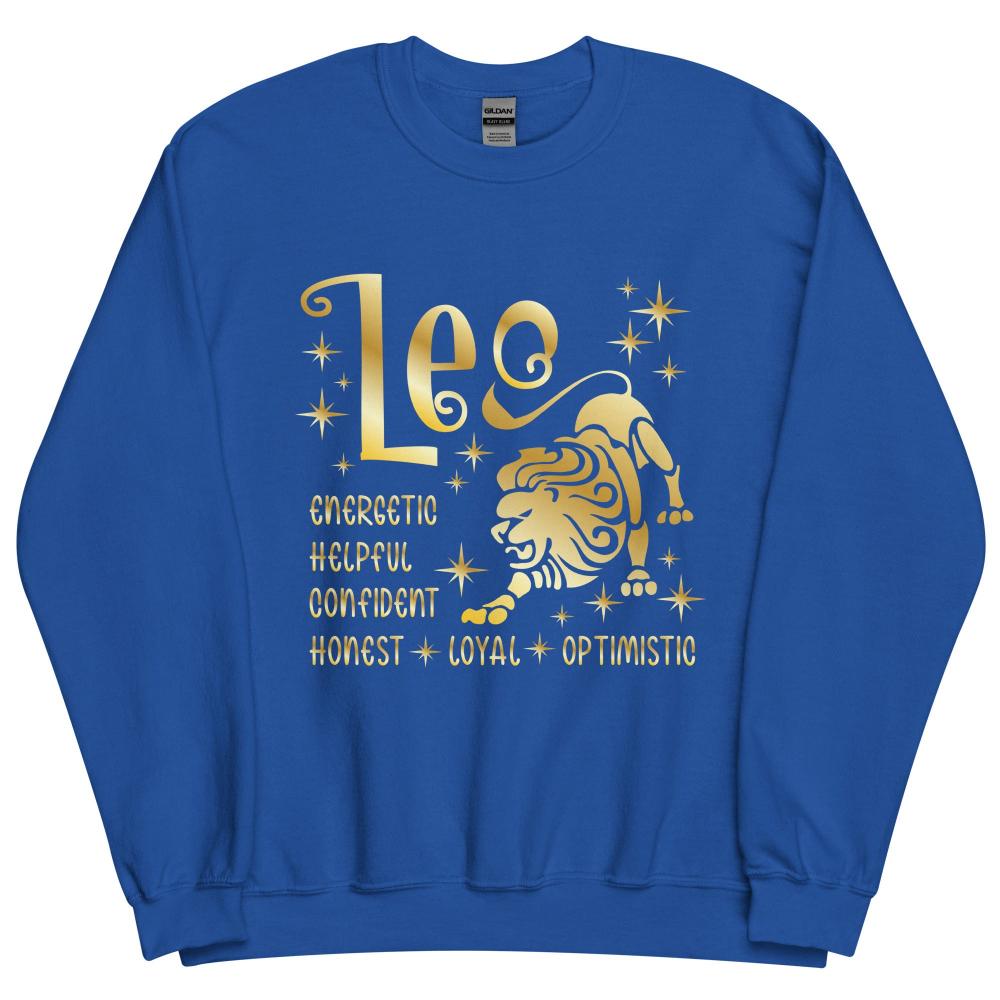 Leo Zodiac Positive Traits Sweatshirt - Royal Color - https://ascensionemporium.net