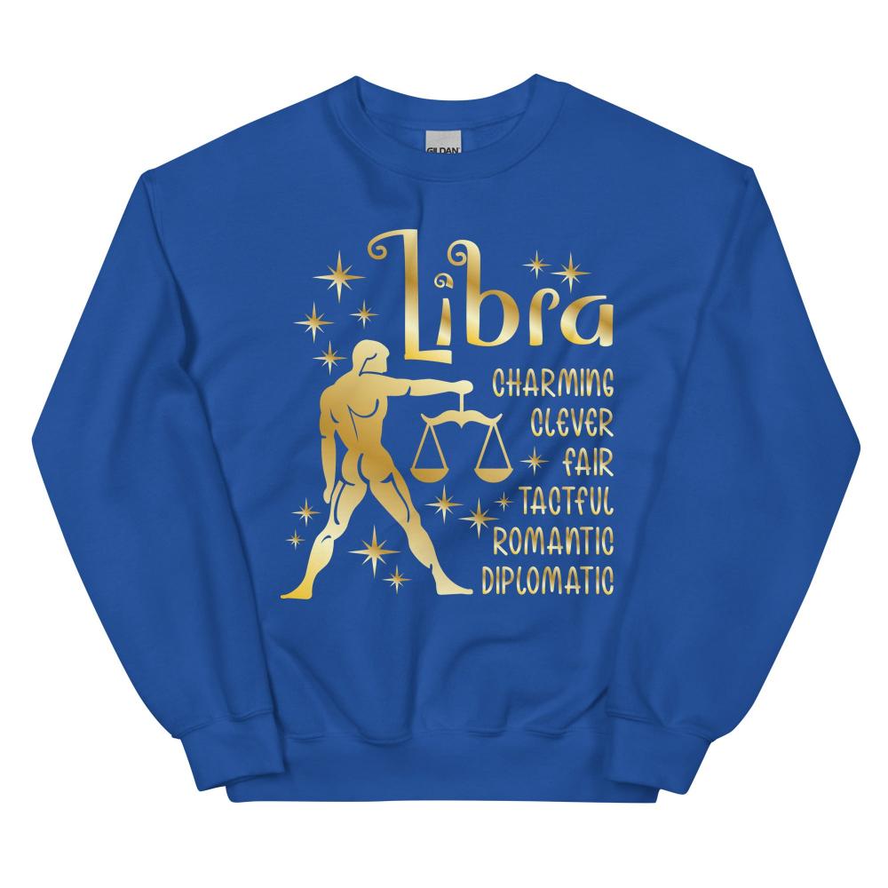 Libra Zodiac Positive Traits Sweatshirt - Royal Color - https://ascensionemporium.net