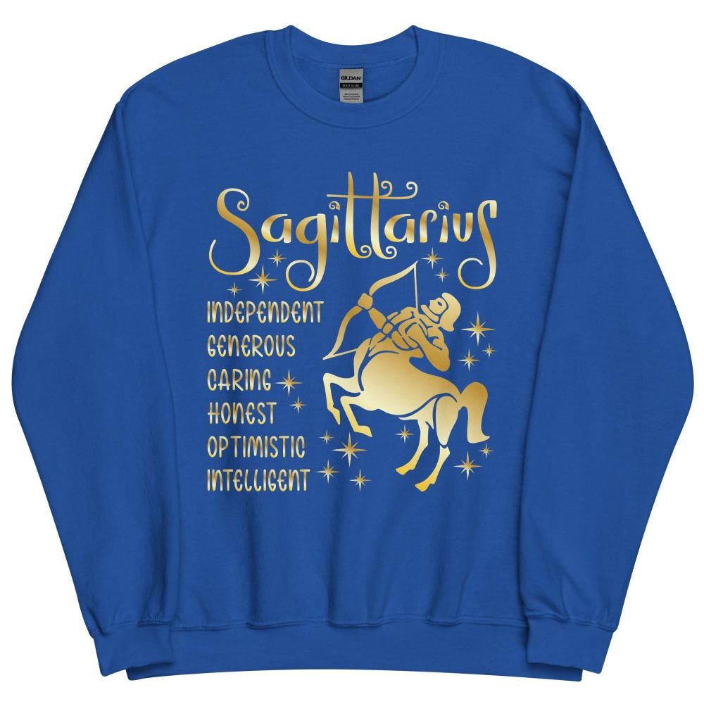 Sagittarius Zodiac Positive Traits Sweatshirt - Royal Color - https://ascensionemporium.net