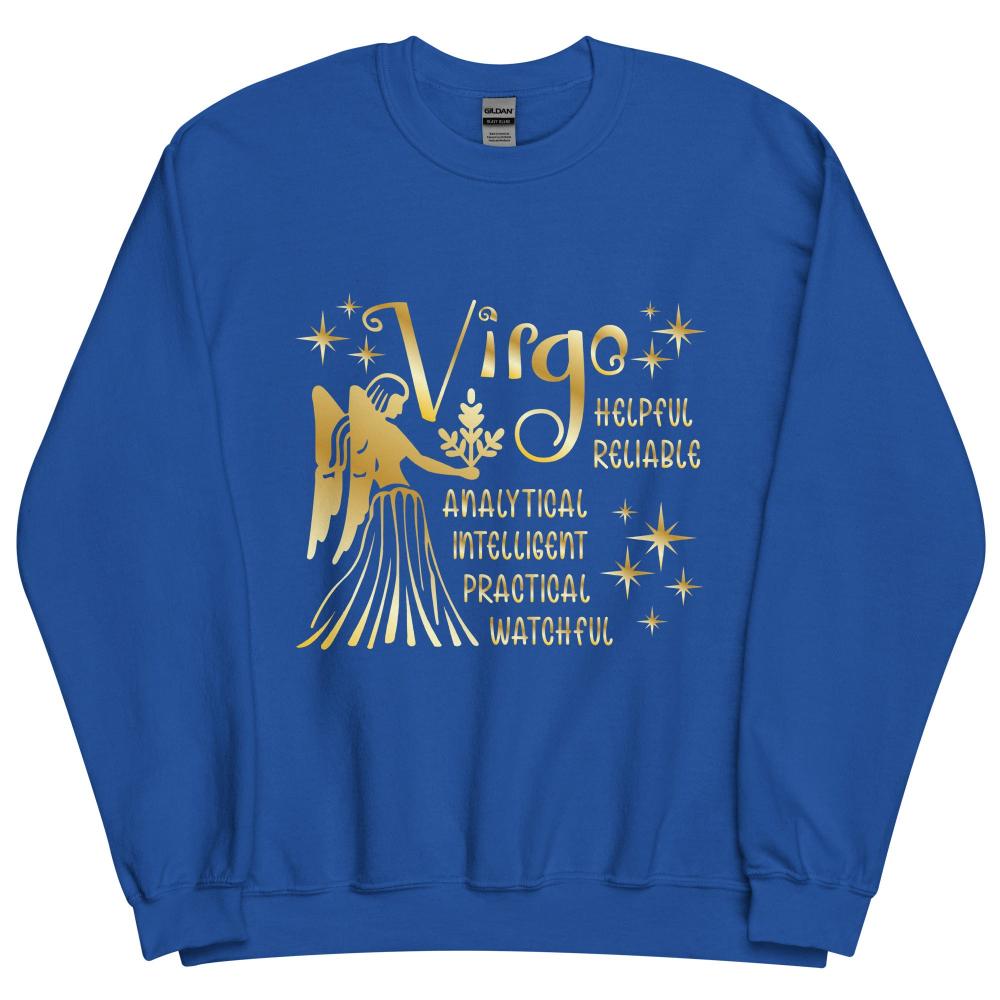 Virgo Zodiac Positive Traits Sweatshirt - Royal Color - https://ascensionemporium.net