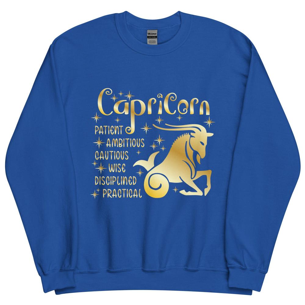 Capricorn Zodiac Positive Traits Sweatshirt - Royal Color - https://ascensionemporium.net