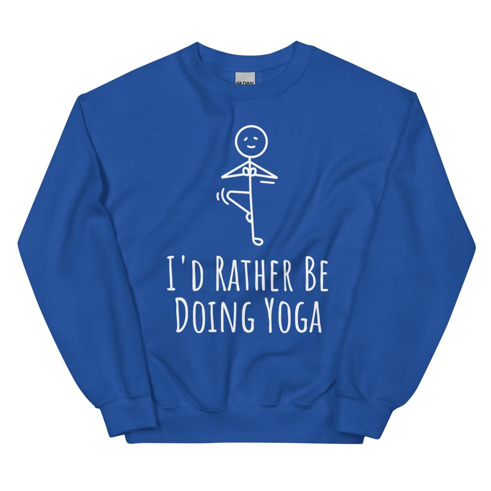 I'd Rather Be Doing Yoga Sweatshirt - Royal Color - https://ascensionemporium.net