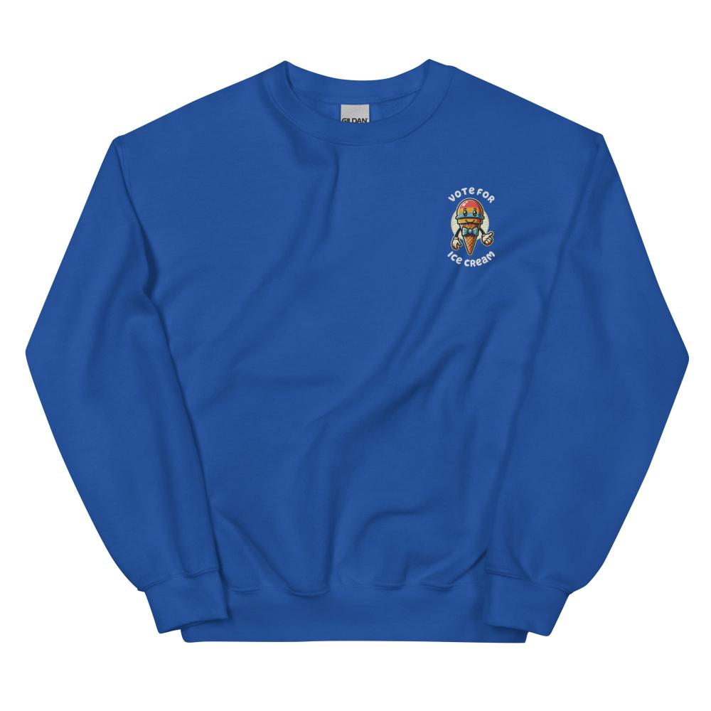 Vote For Ice Cream Embroidered Sweatshirt - Royal Color - https://ascensionemporium.net
