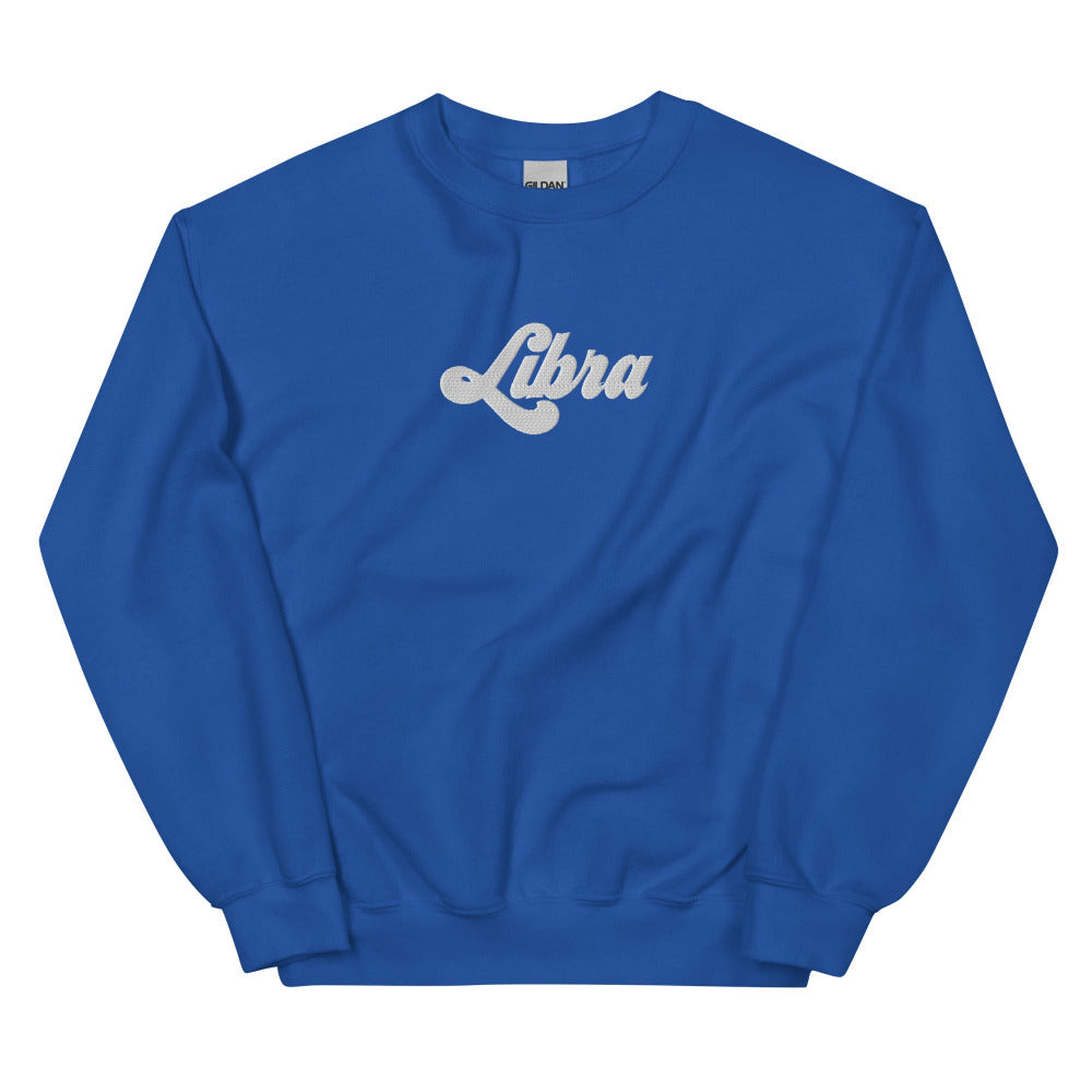 Libra Zodiac Embroidered Sweatshirt - Royal Color - https://ascensionemporium.net