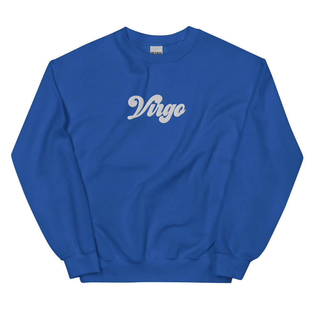 Virgo Zodiac Embroidered Sweatshirt - Royal Color - https://ascensionemporium.net