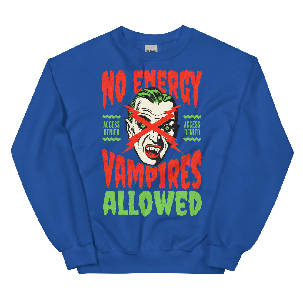 No Energy Vampire Allowed Sweatshirt - Royal Color - https://ascensionemporium.net