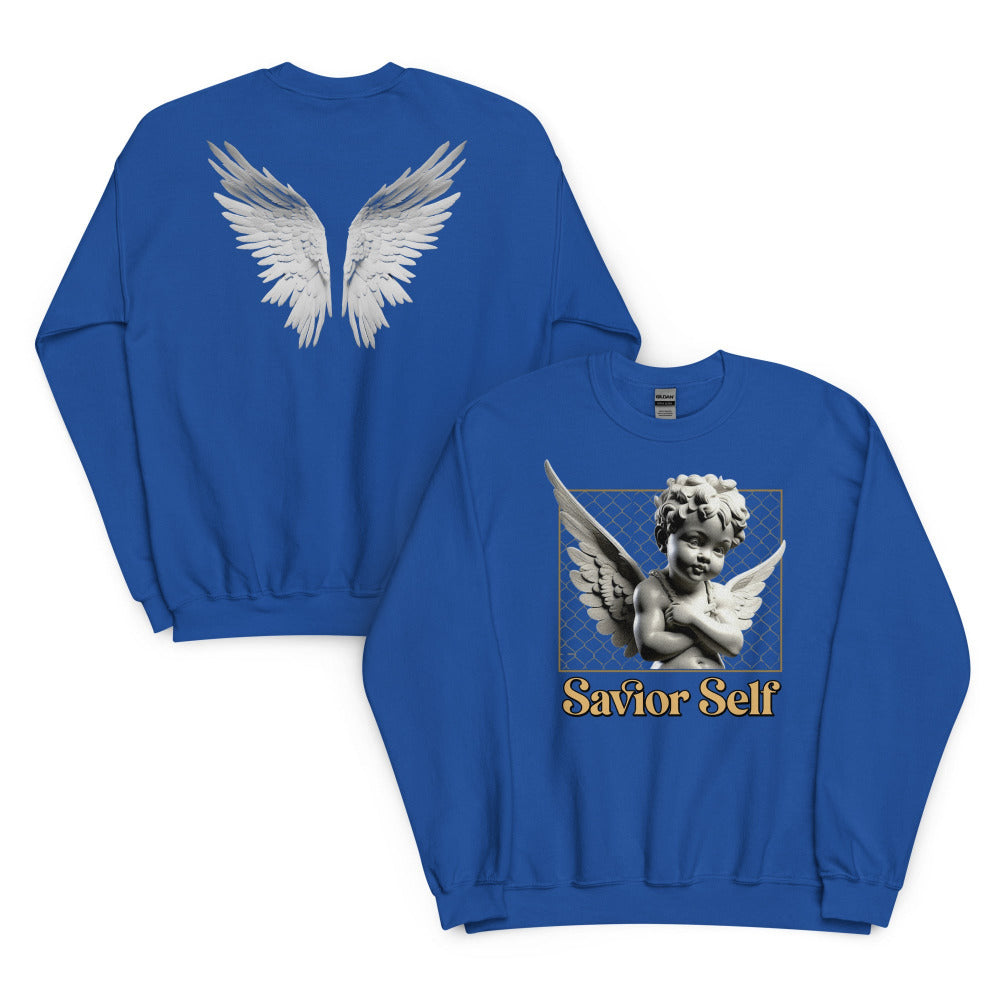 Savior Self Angel Wings Sweatshirt - Royal Color - https://ascensionemporium.net