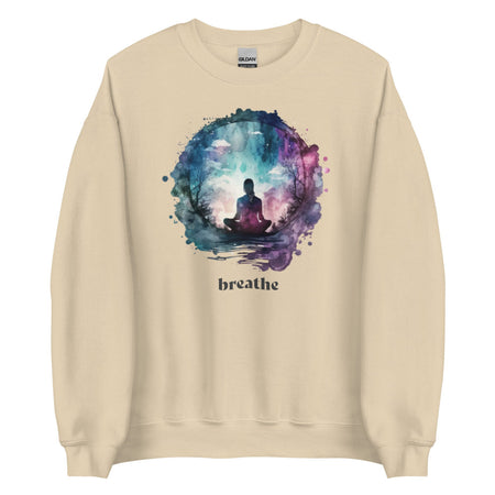 Breathe Watercolor Sphere Sweatshirt - Sand Color - https://ascensionemporium.net