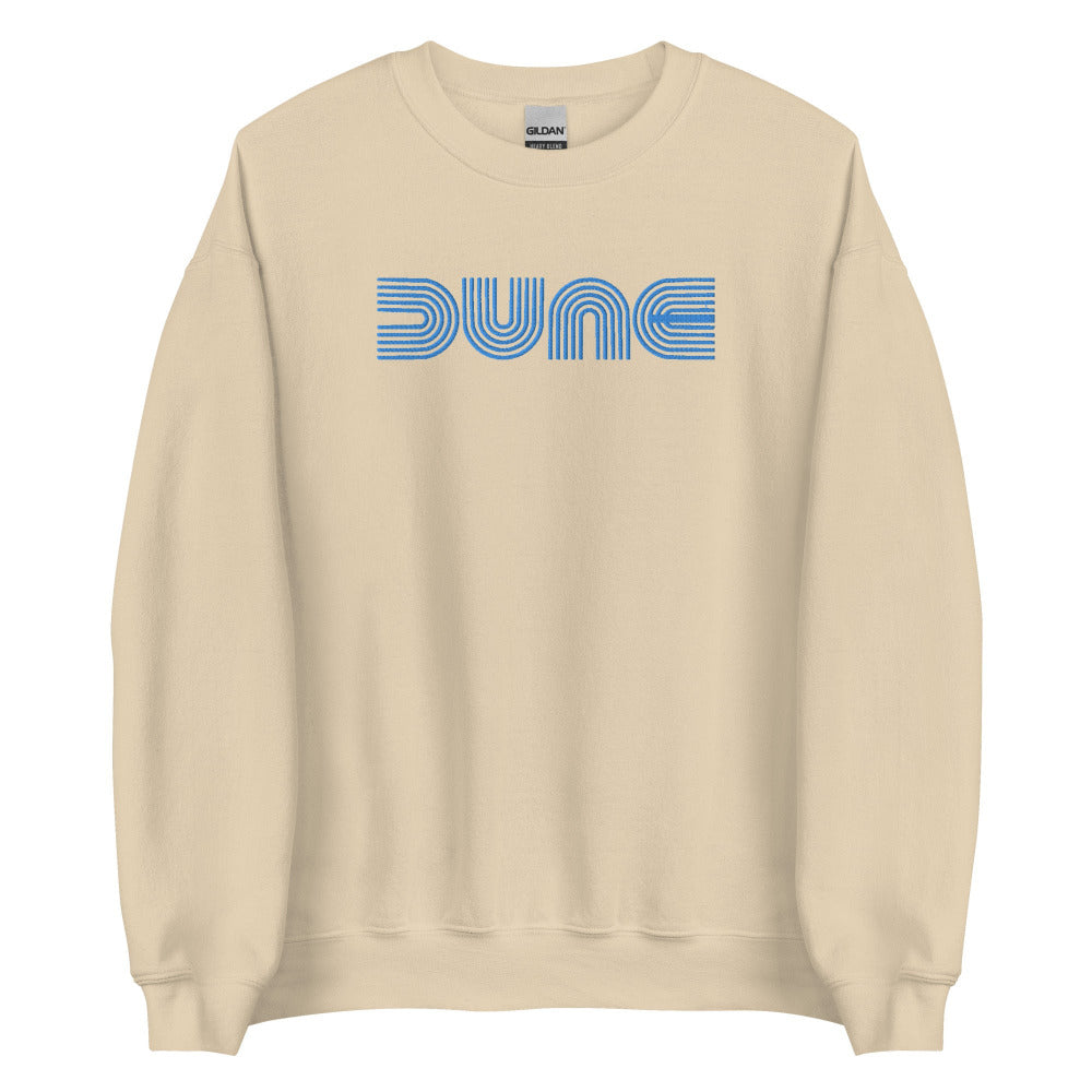 Dune Embroidered Sweatshirt - Sand Color - Blue Embroidery