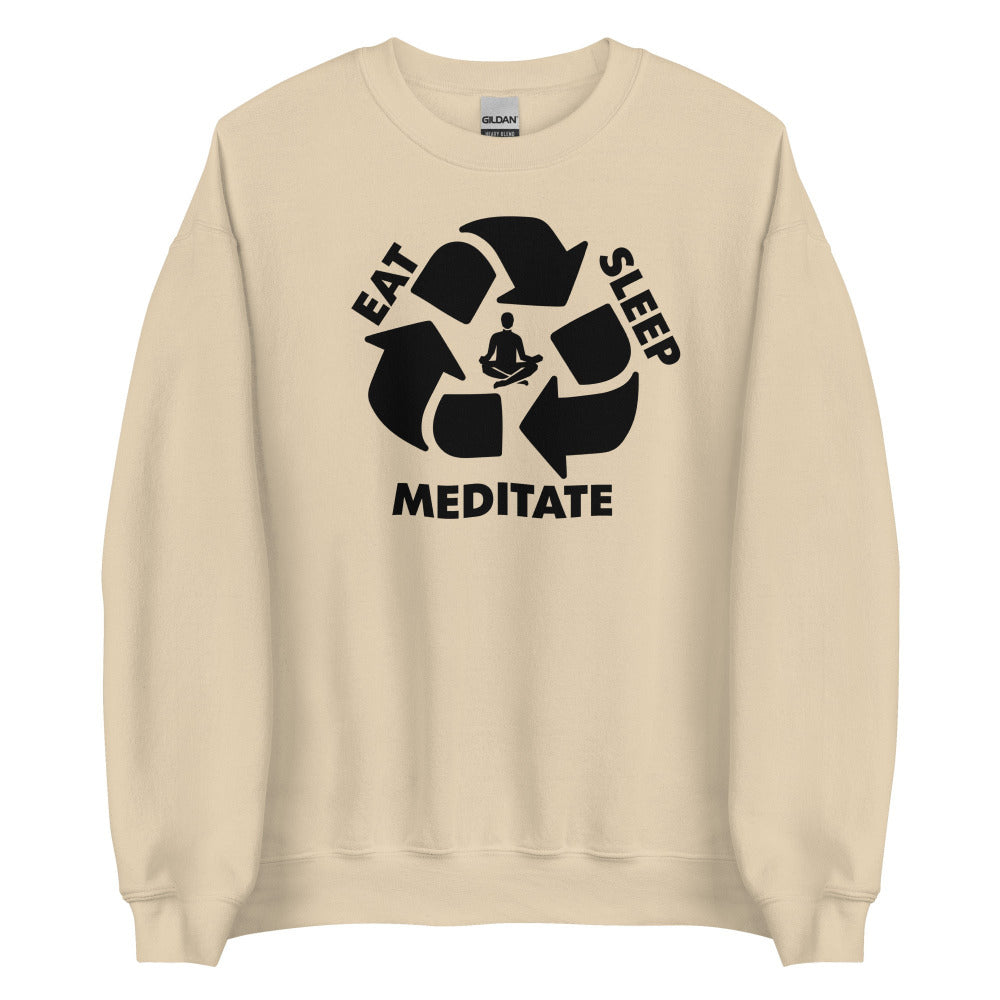 Eat Sleep Meditate Sweatshirt - Sand Color