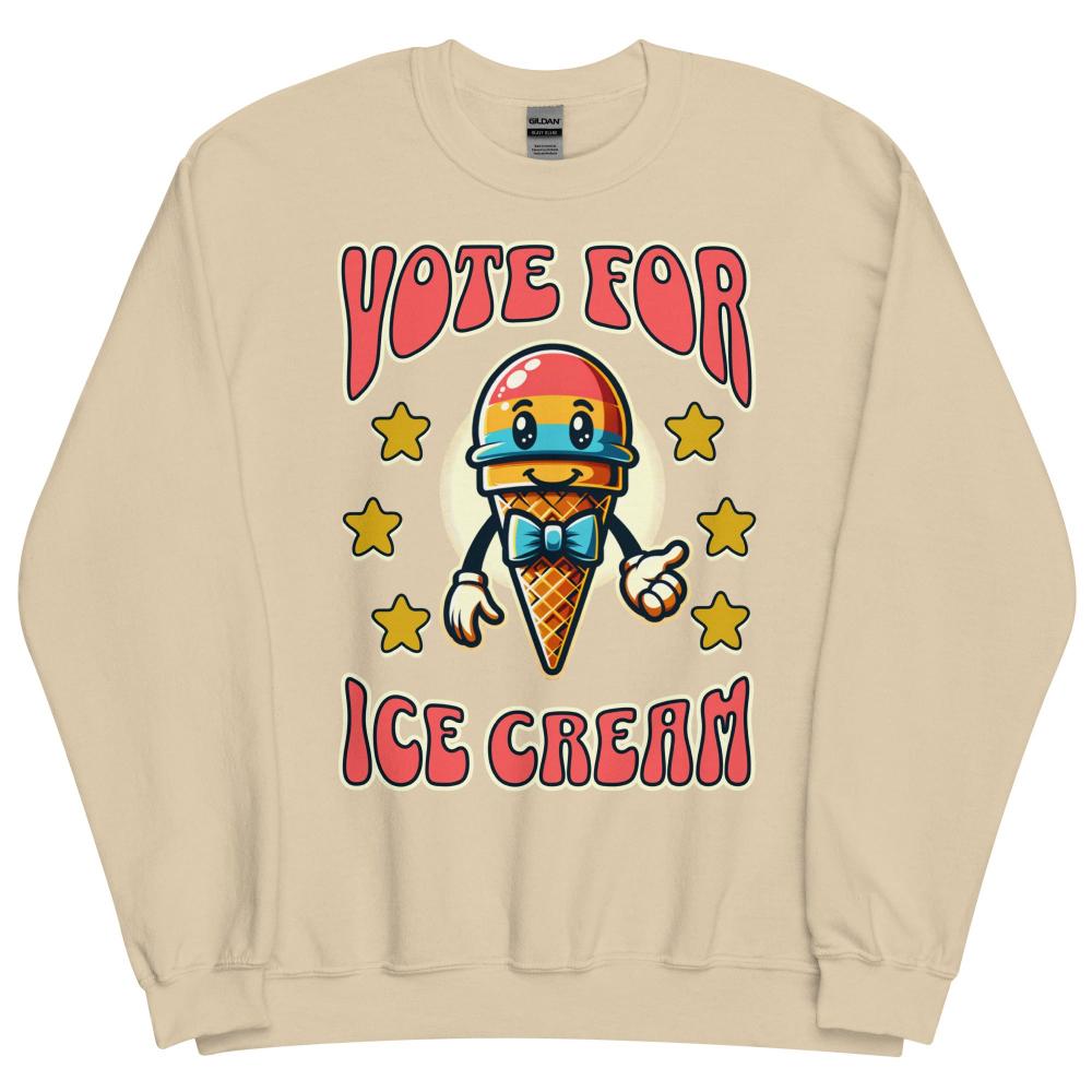 Vote For Ice Cream Sweatshirt - Sand Color - https://ascensionemporium.net