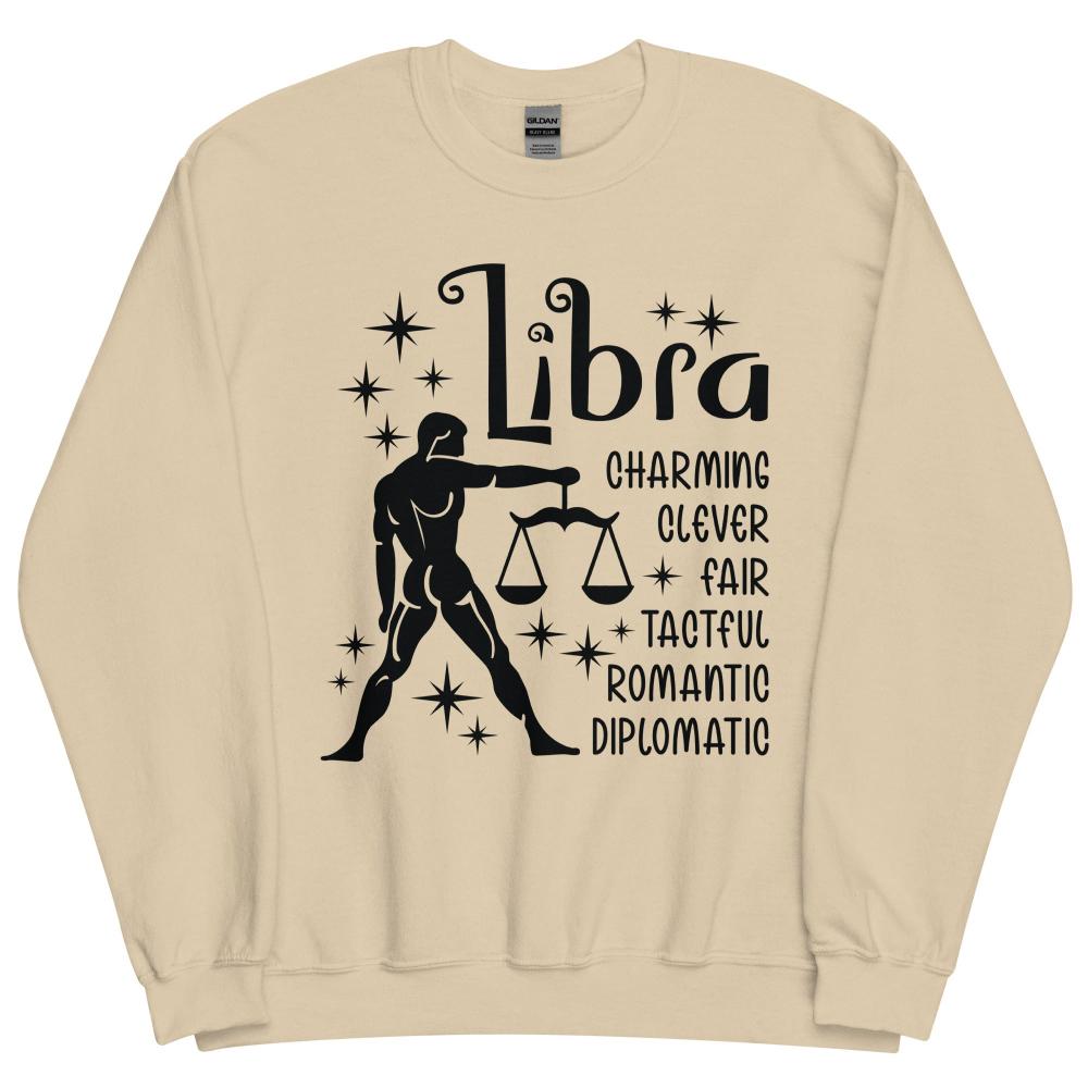 Libra Zodiac Positive Traits Sweatshirt - Sand Color - https://ascensionemporium.net