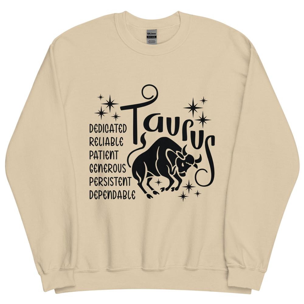 Taurus Zodiac Positive Traits Sweatshirt - Sand Color - https://ascensionemporium.net