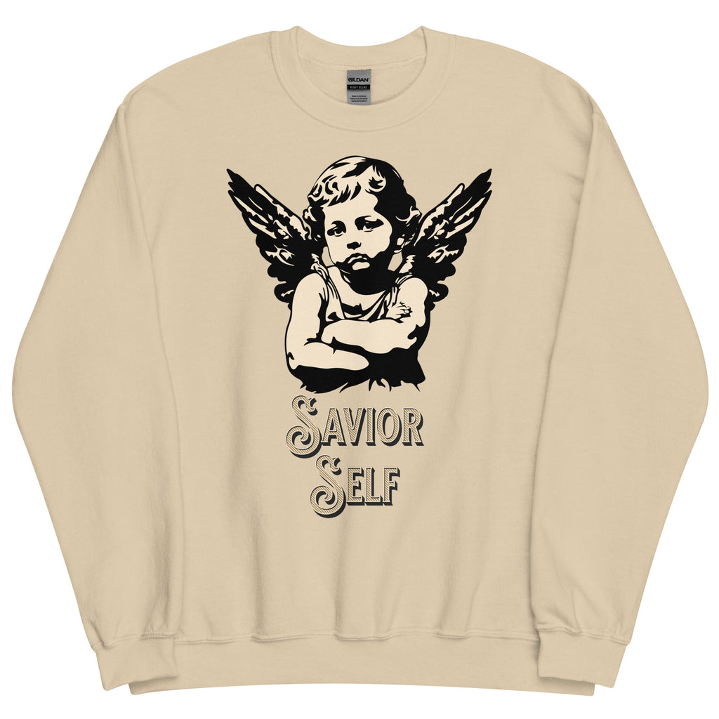 Savior Self Girl Angel Sweatshirt - Sand Color - https://ascensionemporium.net