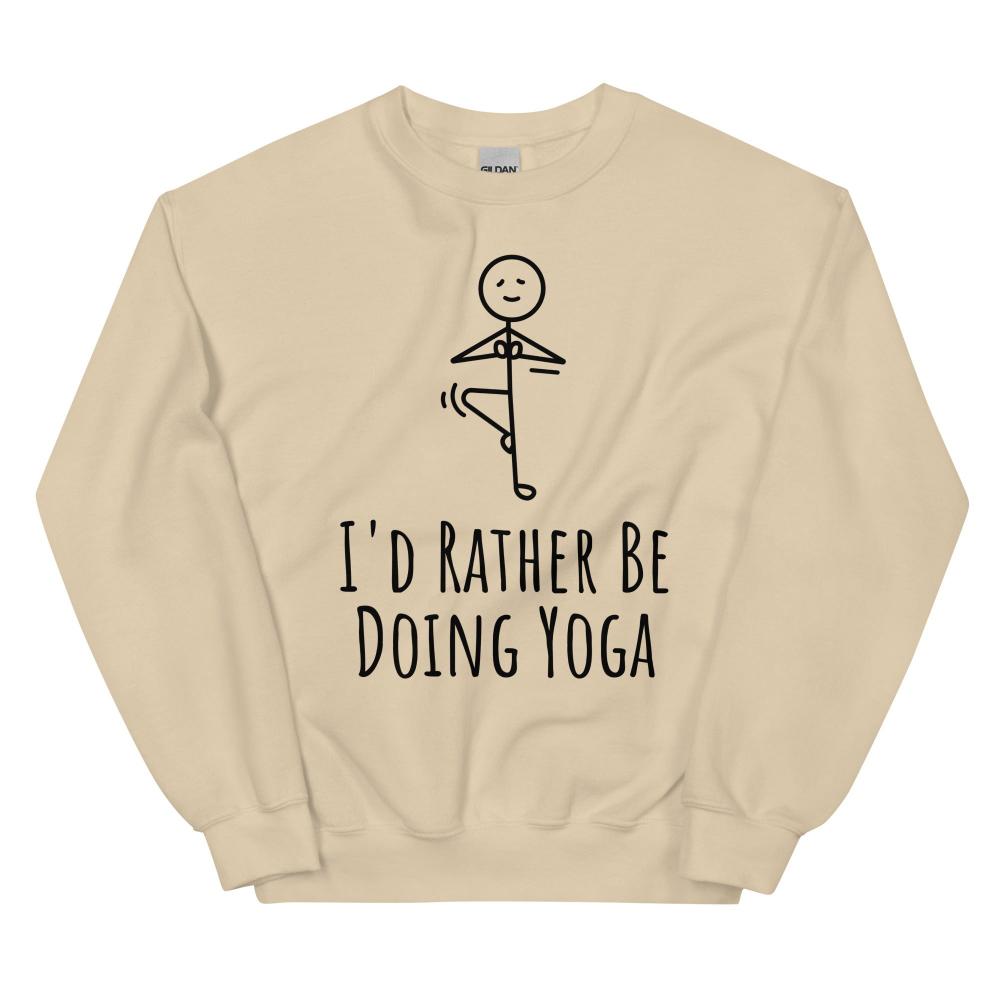 I'd Rather Be Doing Yoga Sweatshirt - Sand Color - https://ascensionemporium.net