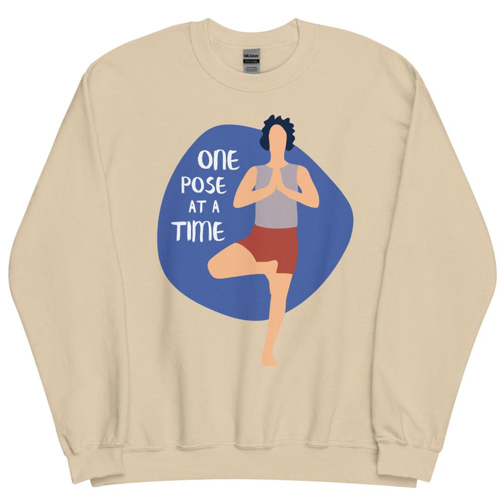 One Pose At A Time Yoga Sweatshirt - Sand Color - https://ascensionemporium.net