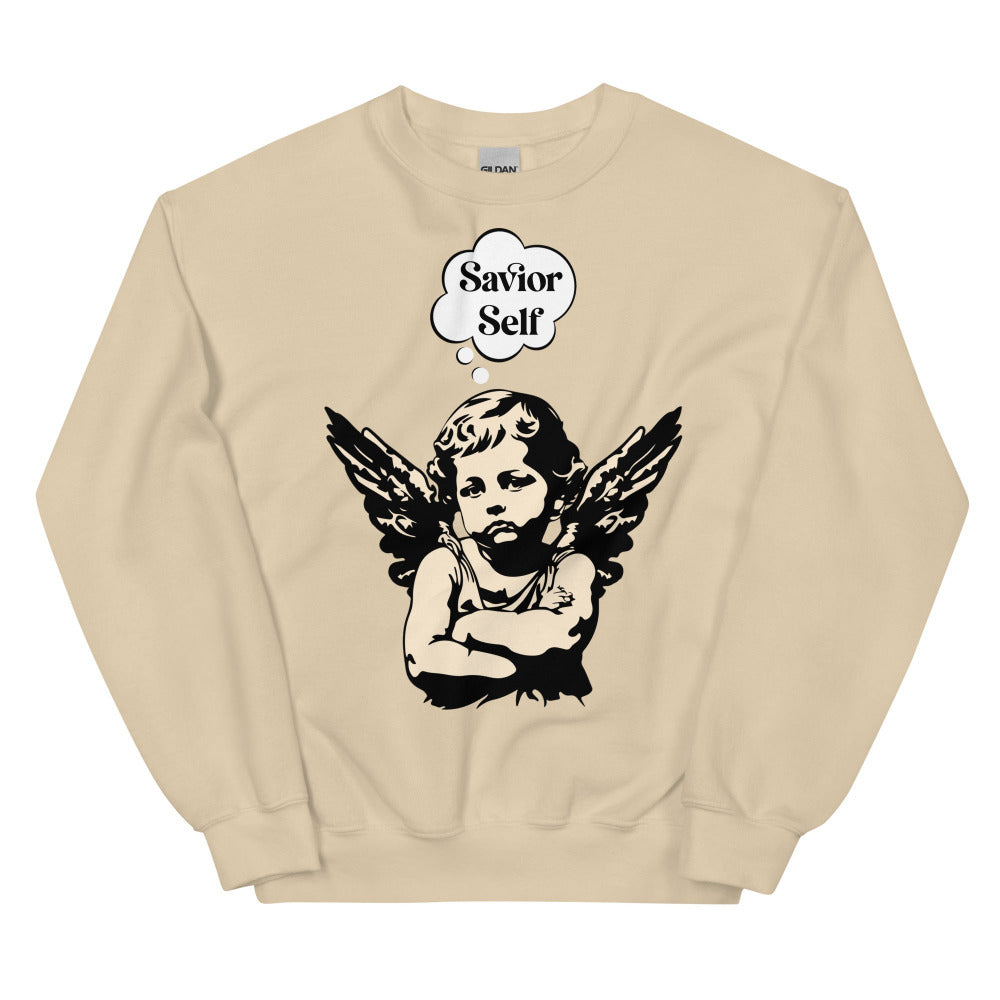 Savior Self Girl Angel Sweatshirt - Sand Color - https://ascensionemporium.net
