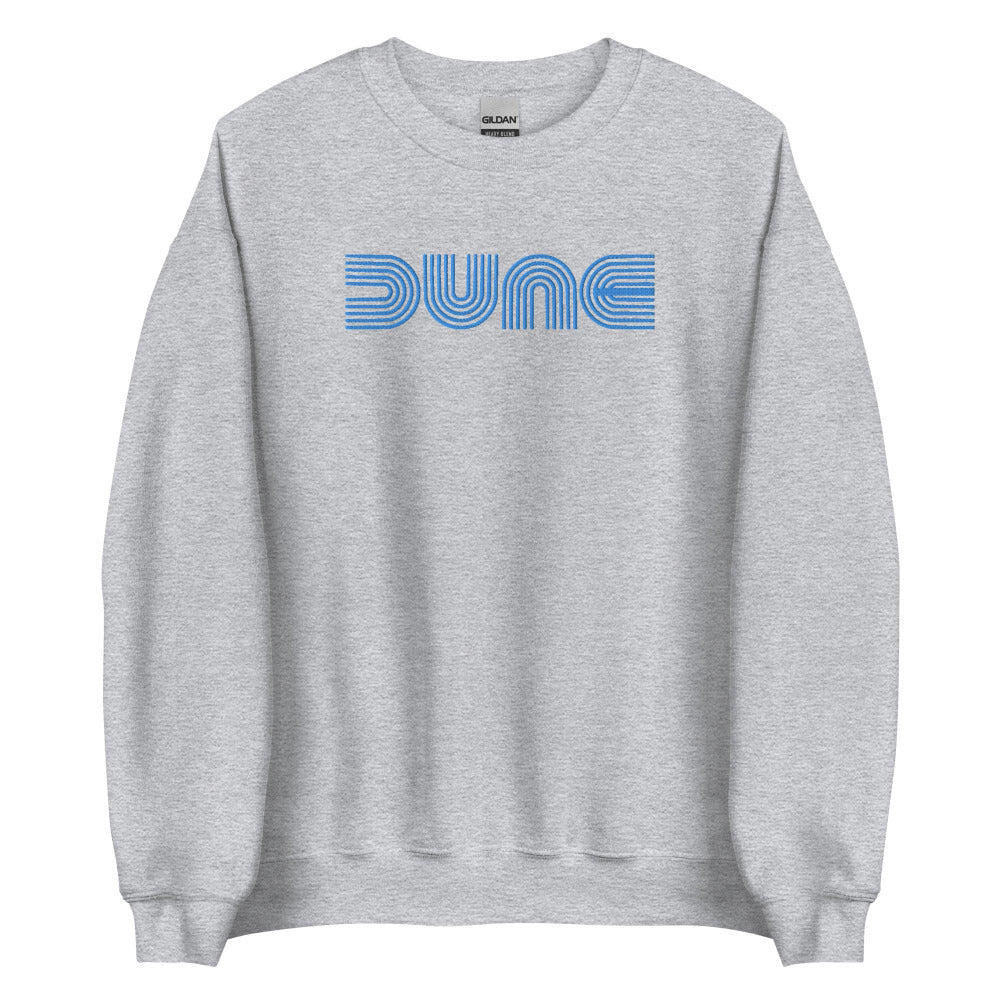 Dune Embroidered Sweatshirt - Sport Grey Color - Blue Embroidery