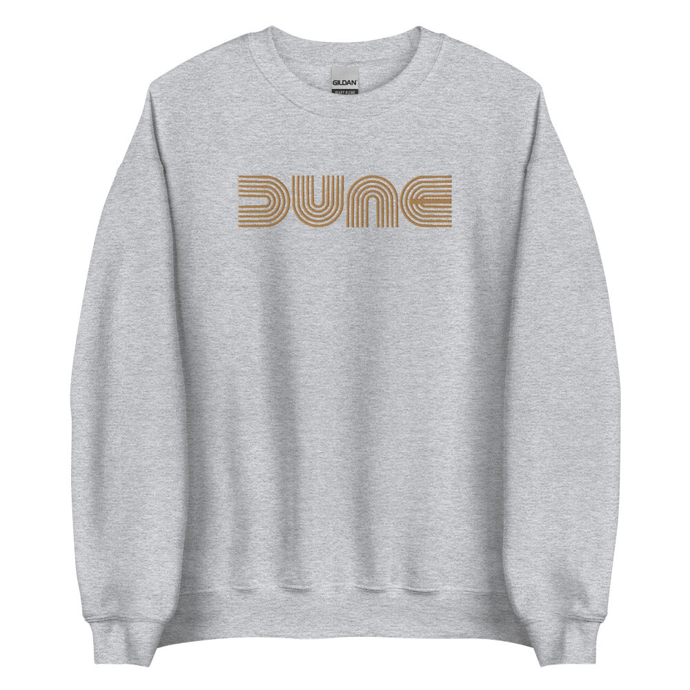 Dune Embroidered Sweatshirt - Sport Grey Color - Gold Embroidery